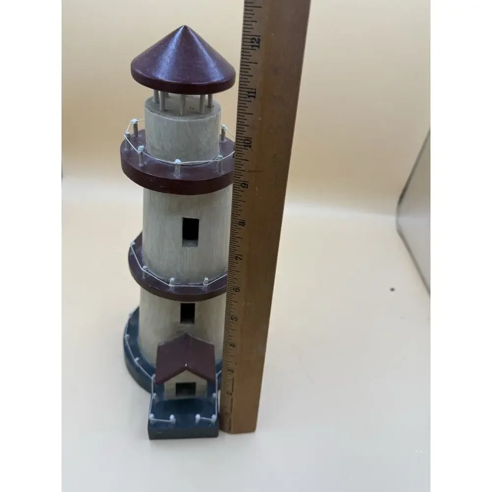 Heritage Mint Ltd Wooden Lighthouse Nautical Coastal Beach Decor 11”